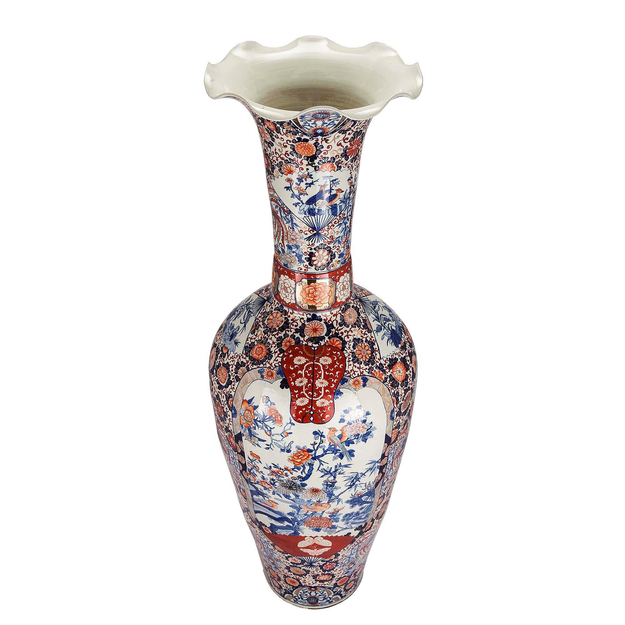 Porcelain Pair of 19th Century Imari Vases For Sale