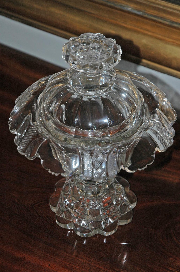 Pair of 19th Century Irish CutCrystal Sweetmeat Jars or Urns at 1stDibs what is a sweetmeat