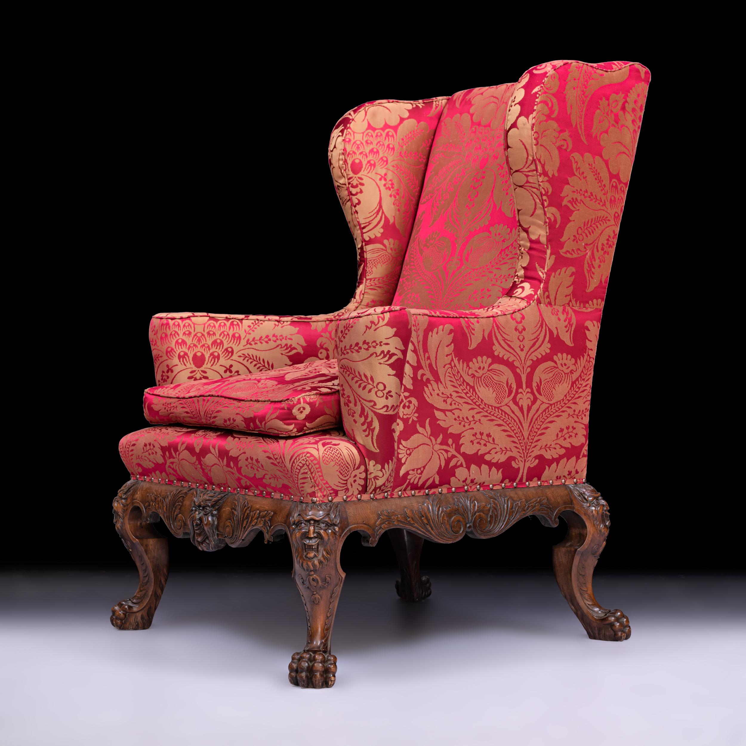 Pair Of 19th Century Irish George II Style Mahogany Armchairs For Sale 1