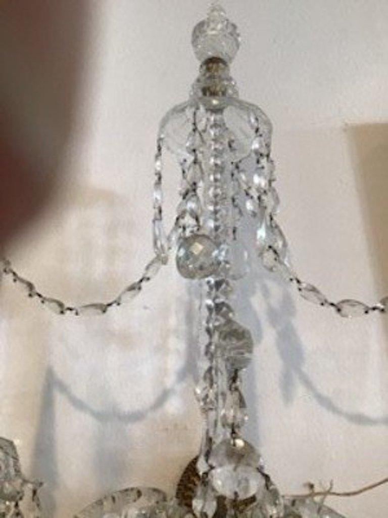 Pair of 19th Century Irish Georgian Crystal Wall Sconces In Good Condition For Sale In Essex, MA