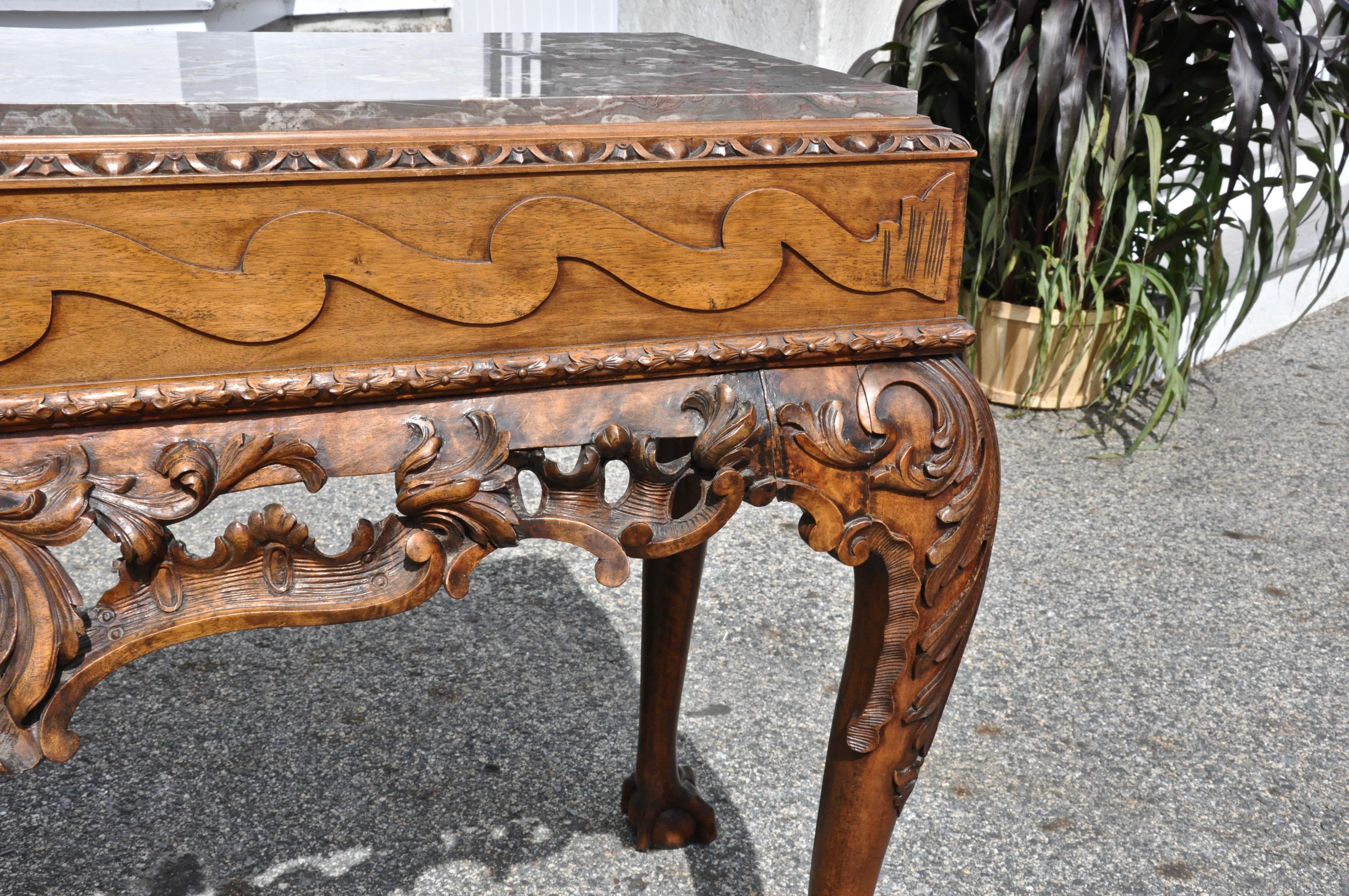 Pair of 19th Century Irish Georgian Walnut Console Tables 1