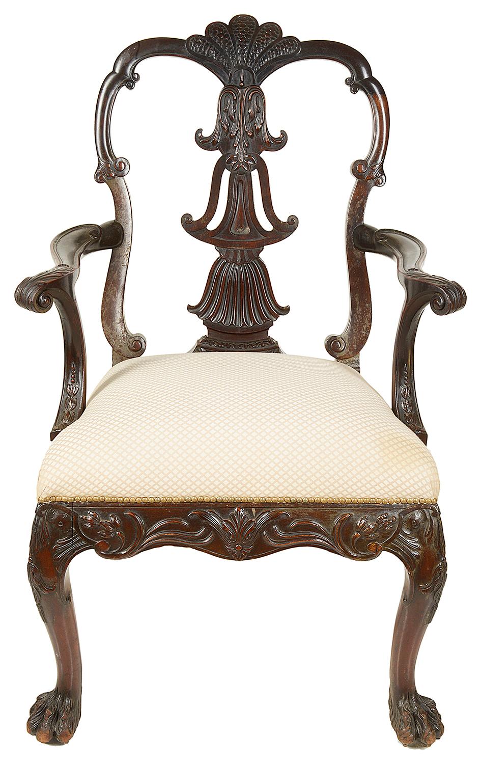 English Pair of 19th Century Irish Influenced Armchairs For Sale