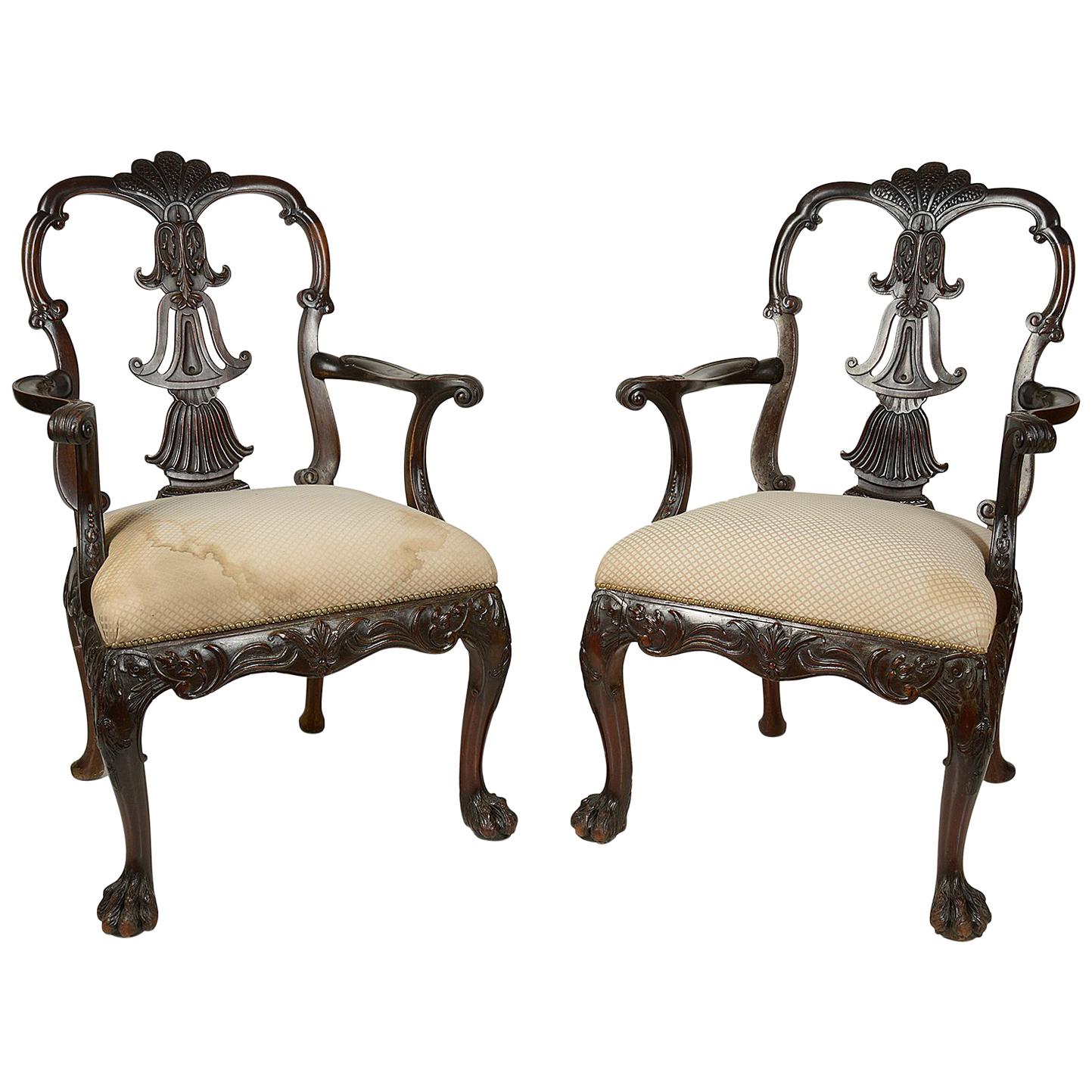 Pair of 19th Century Irish Influenced Armchairs For Sale