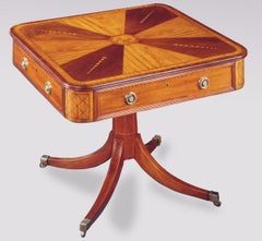 Pair of 19th Century Irish Mahogany and Satinwood Square Segmentedcentre Tables