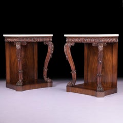 Pair of 19th Century Irish Regency Console Tables by Williams and Gibton, Dublin