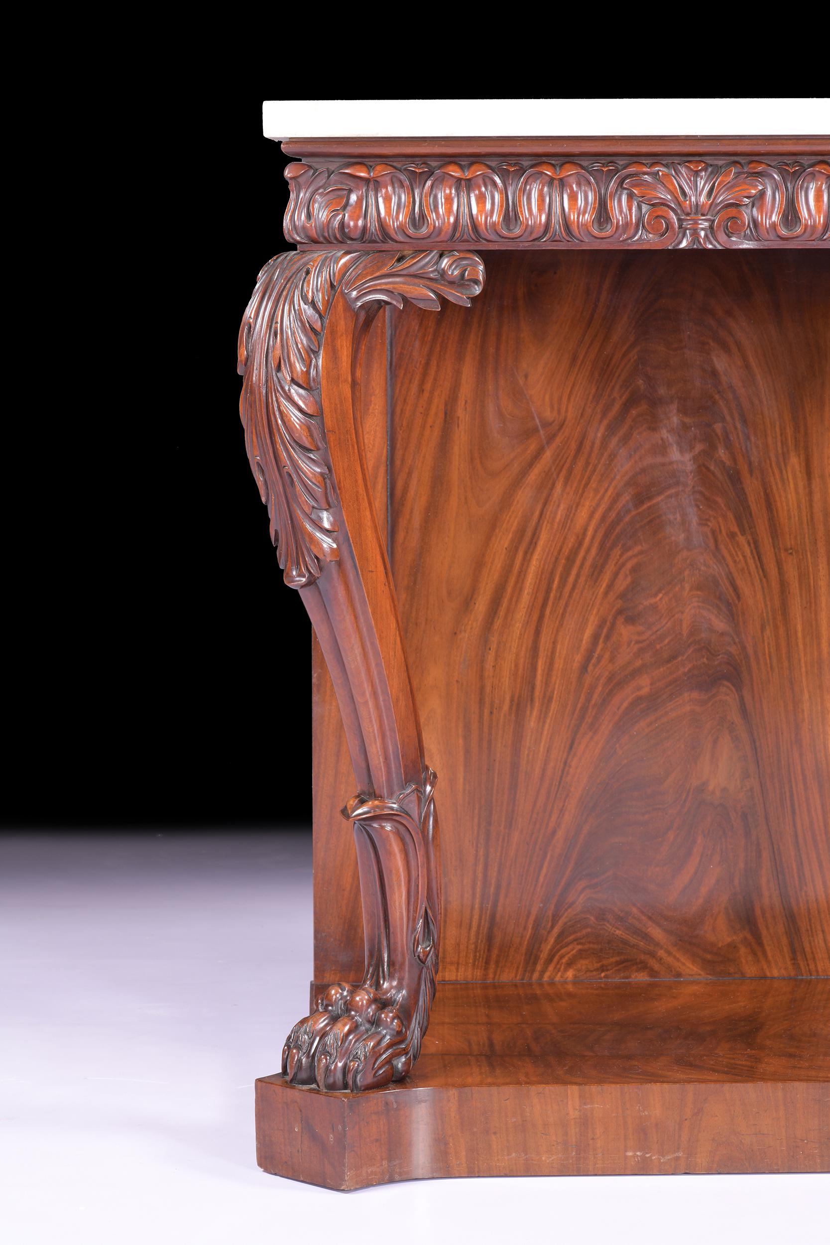 Marbre Paire de tables console Regency irlandaises du 19ème siècle par Williams & Gibton, Dublin en vente