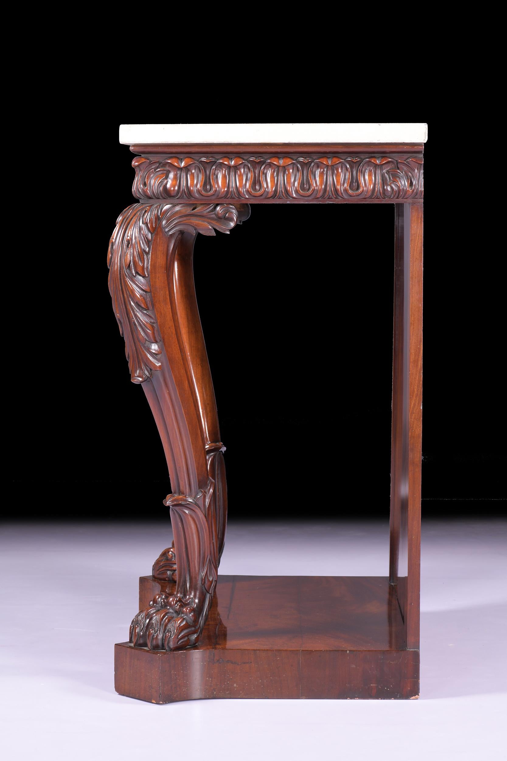 Paire de tables console Regency irlandaises du 19ème siècle par Williams & Gibton, Dublin en vente 2