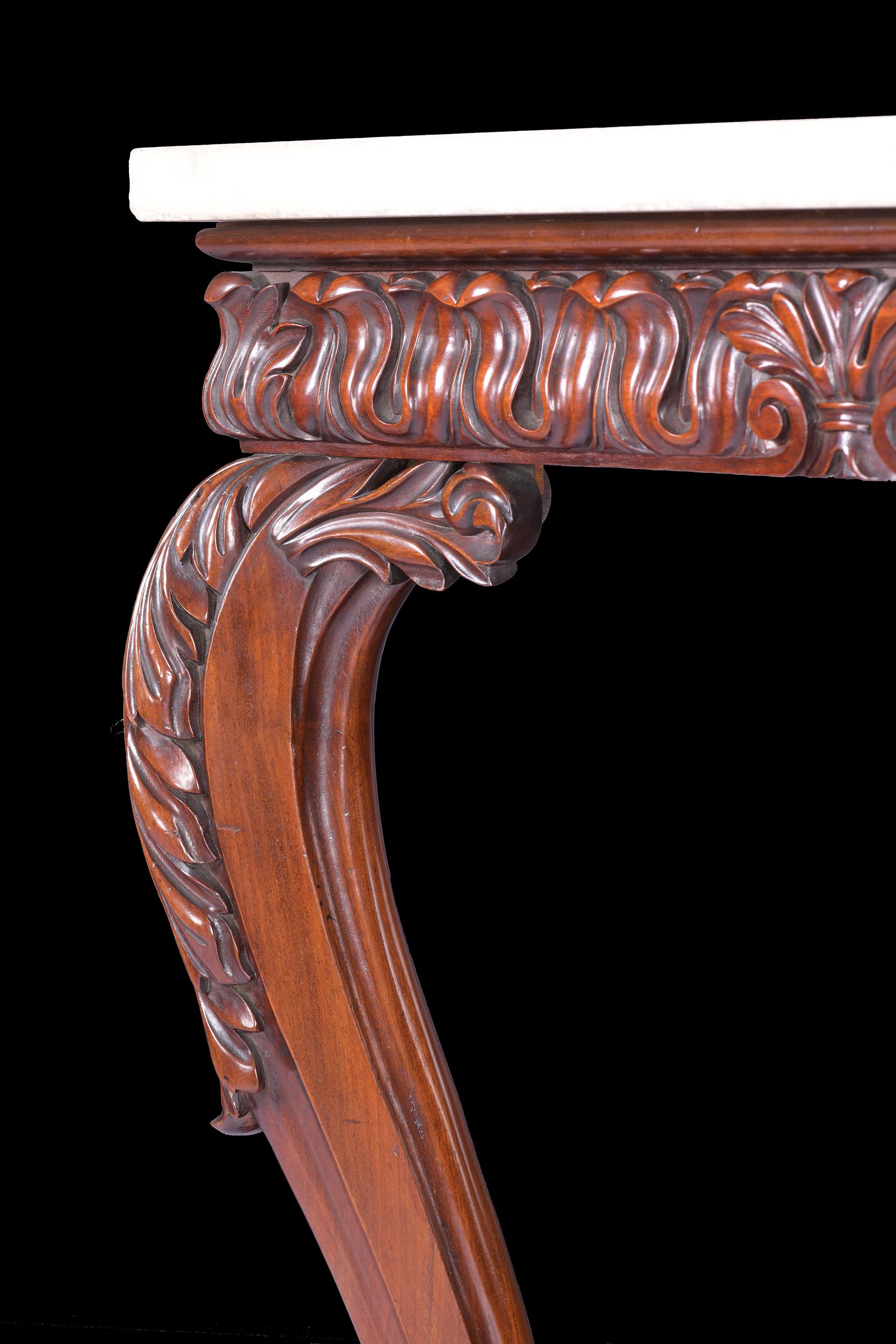 Pair of 19th Century Irish Regency Console Tables by Williams and Gibton, Dublin For Sale 4