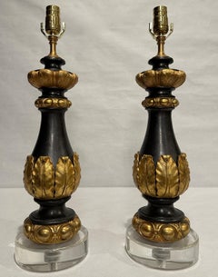 Paar Lampen in Balusterform aus Eisen und vergoldeter Bronze aus dem 19. Jahrhundert