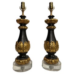 Pair Of 19th Century Iron and Gilt Bronze Baluster Form Lamps