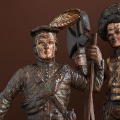 Pair of 19th Century Iron Door Porters of Scottish Soldier