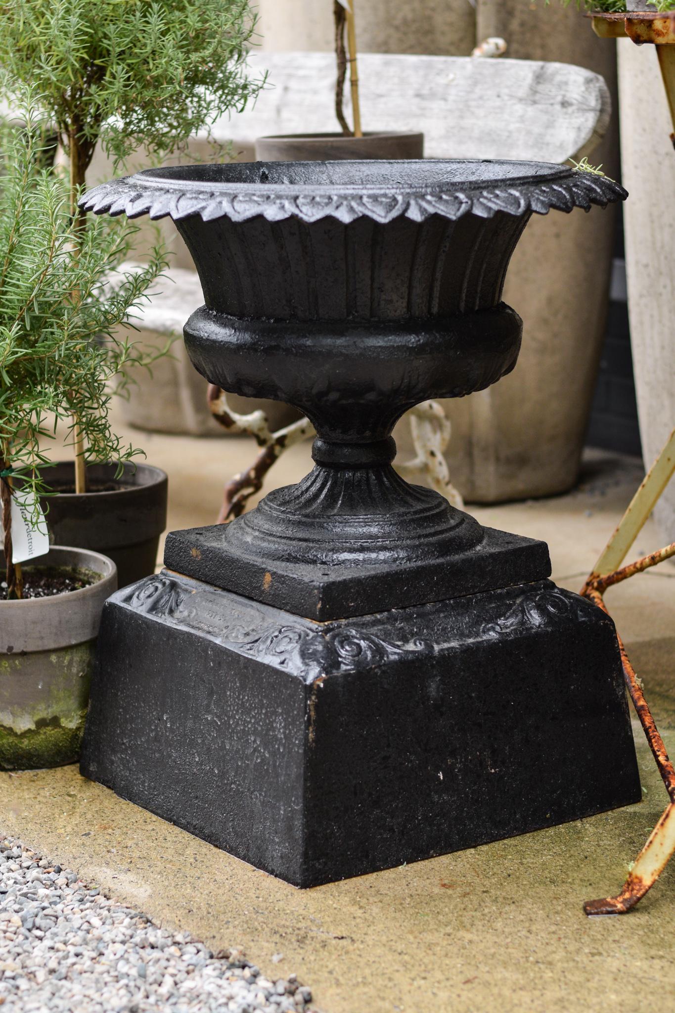 Pair of 19th Century Iron Urns 4