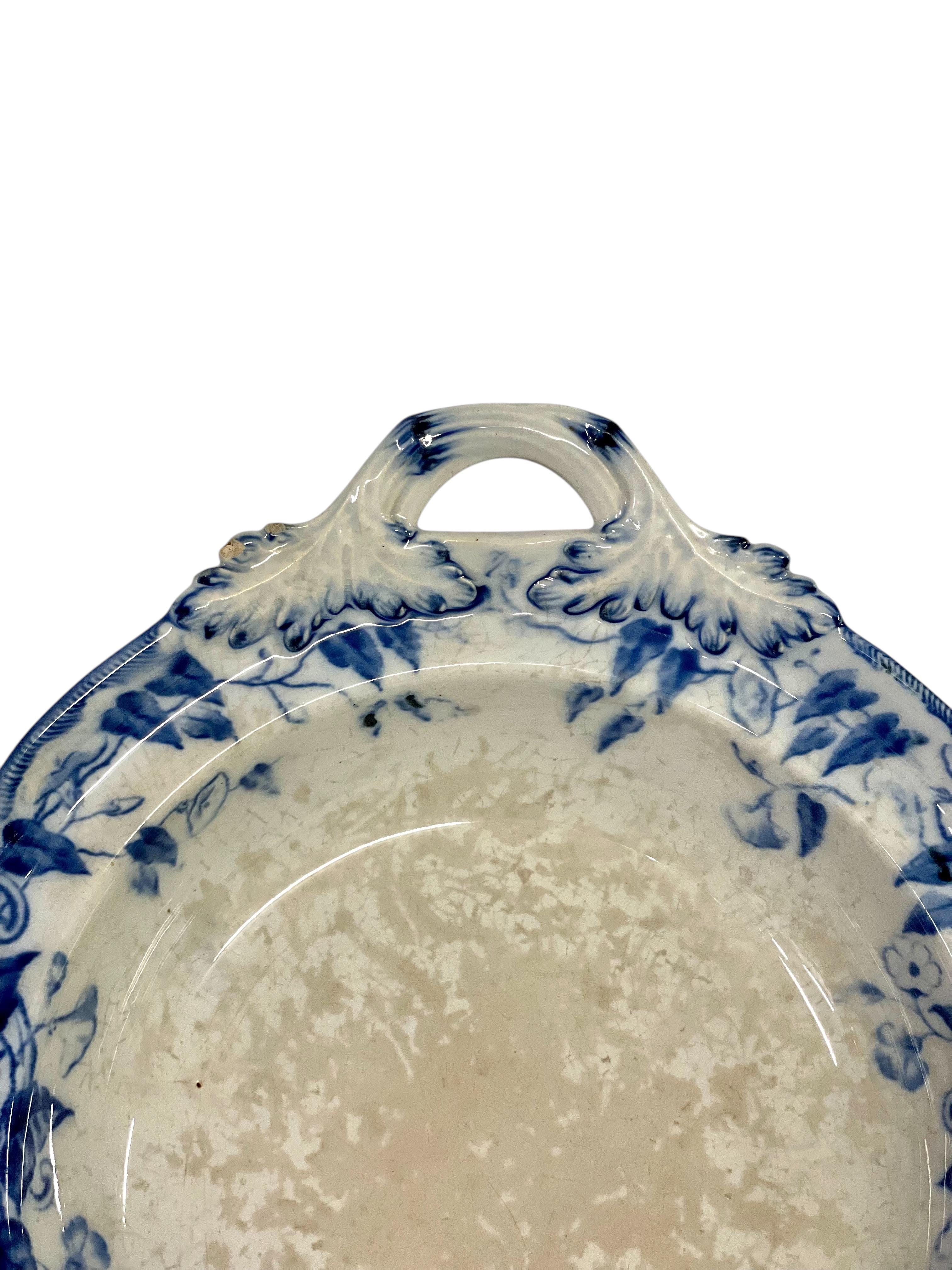 Pareja de compotiers de hierro blanco y azul del siglo XIX, de Creil et Montereau en venta 4