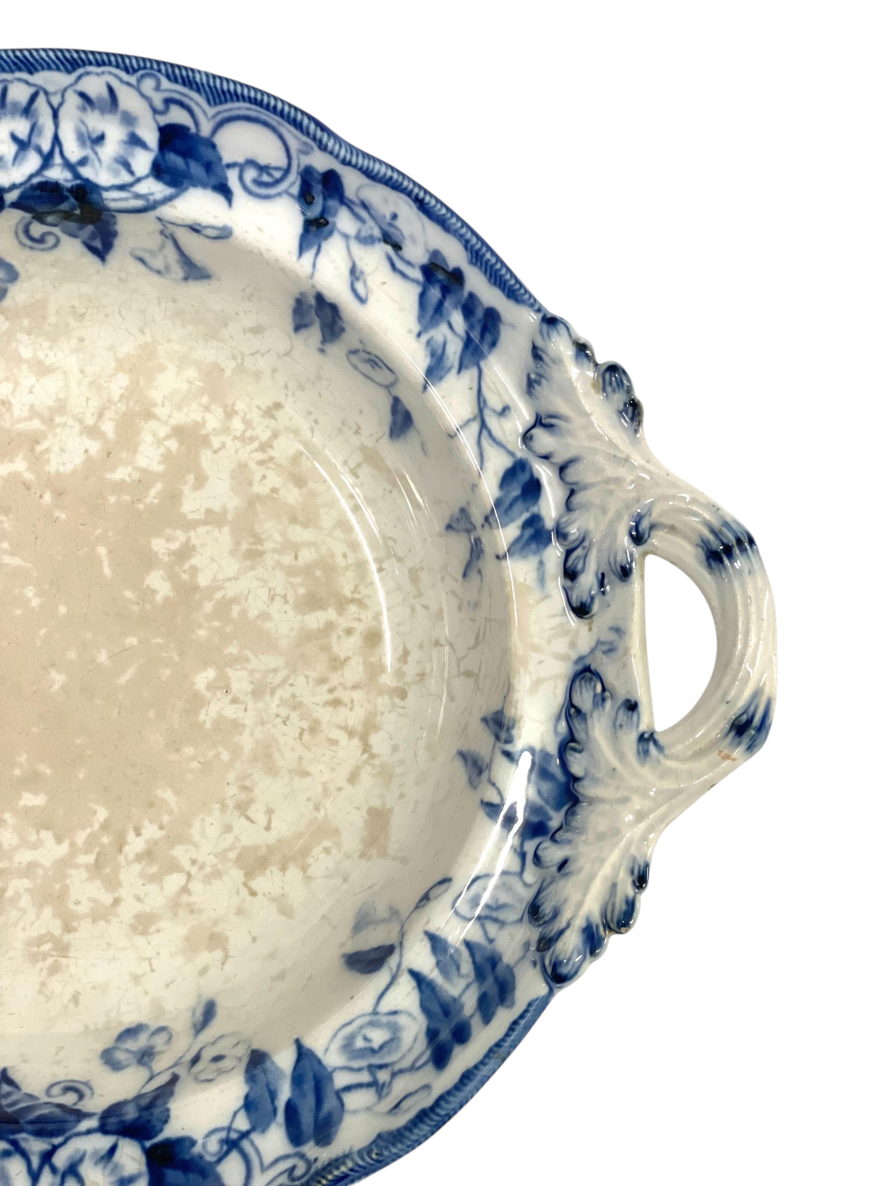 Pareja de compotiers de hierro blanco y azul del siglo XIX, de Creil et Montereau en venta 6