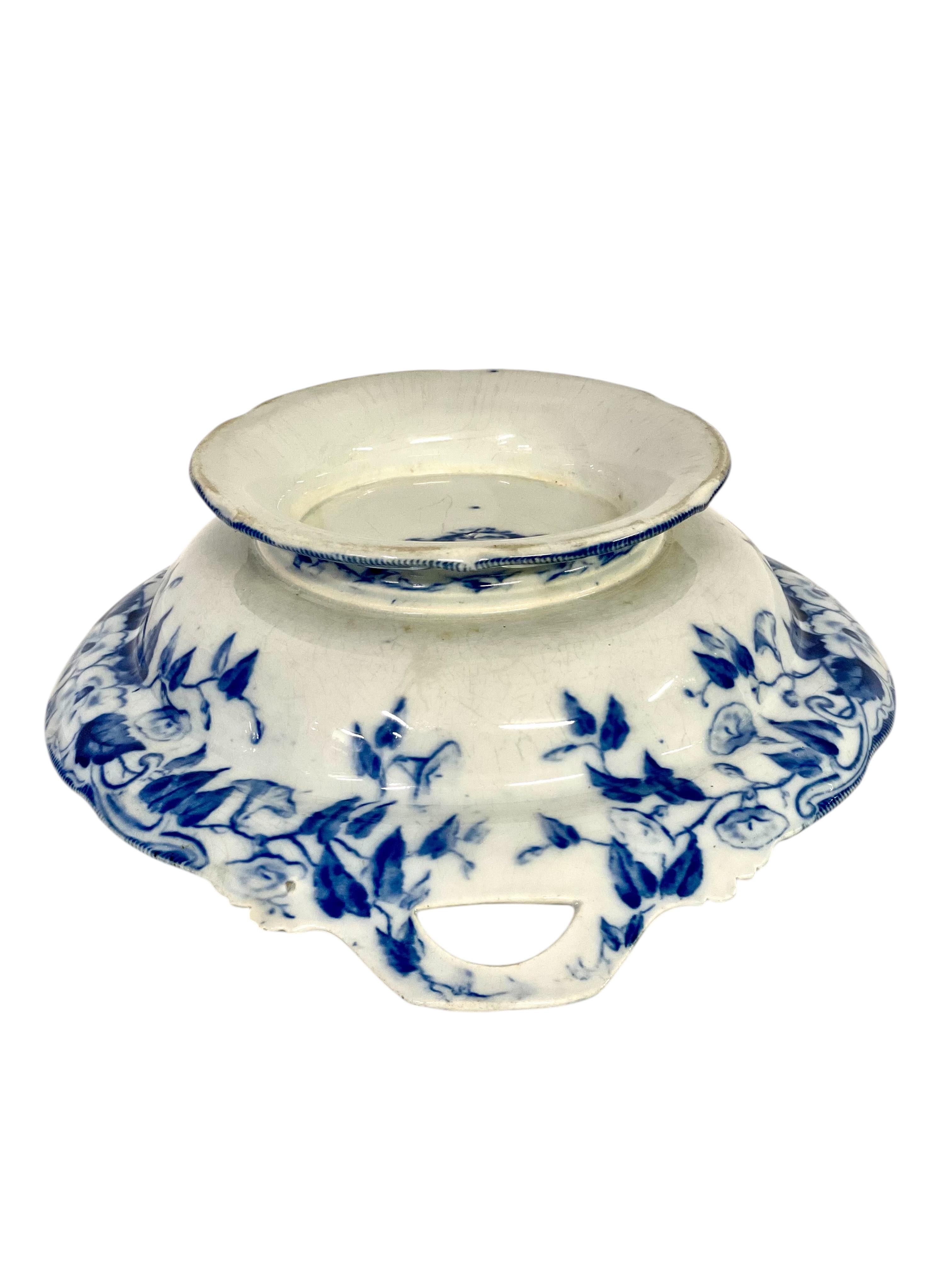 Pareja de compotiers de hierro blanco y azul del siglo XIX, de Creil et Montereau en venta 8