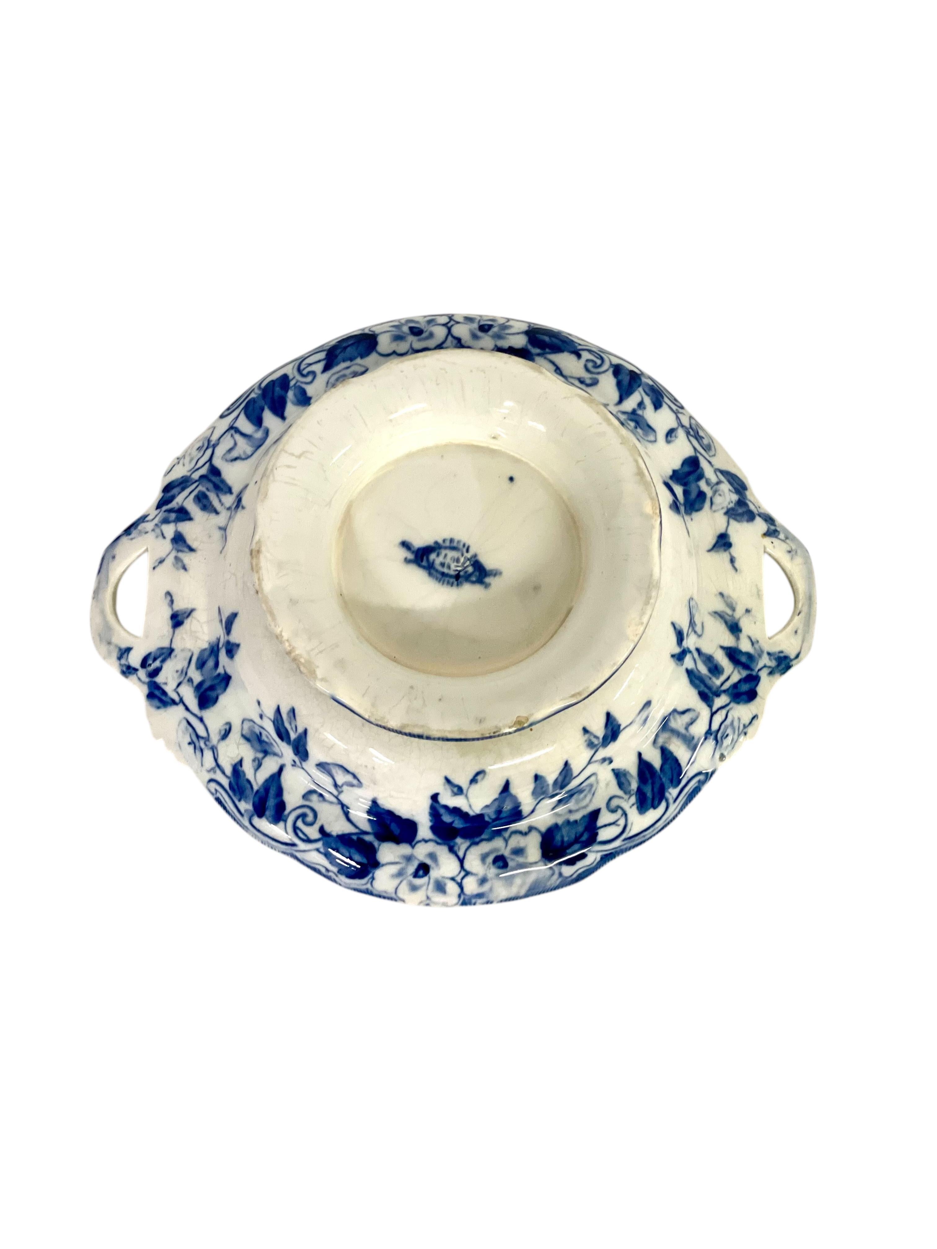 Pareja de compotiers de hierro blanco y azul del siglo XIX, de Creil et Montereau en venta 9