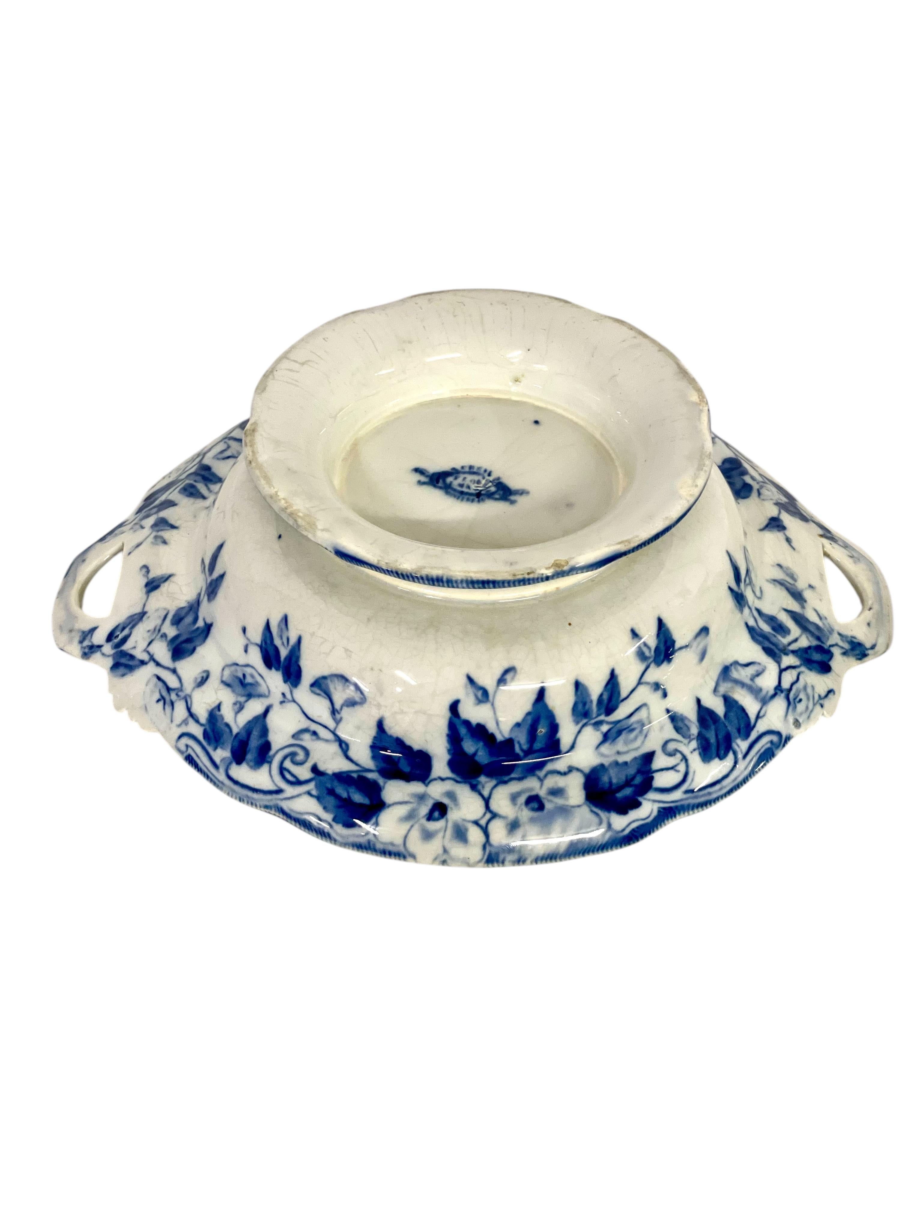 Pareja de compotiers de hierro blanco y azul del siglo XIX, de Creil et Montereau en venta 10