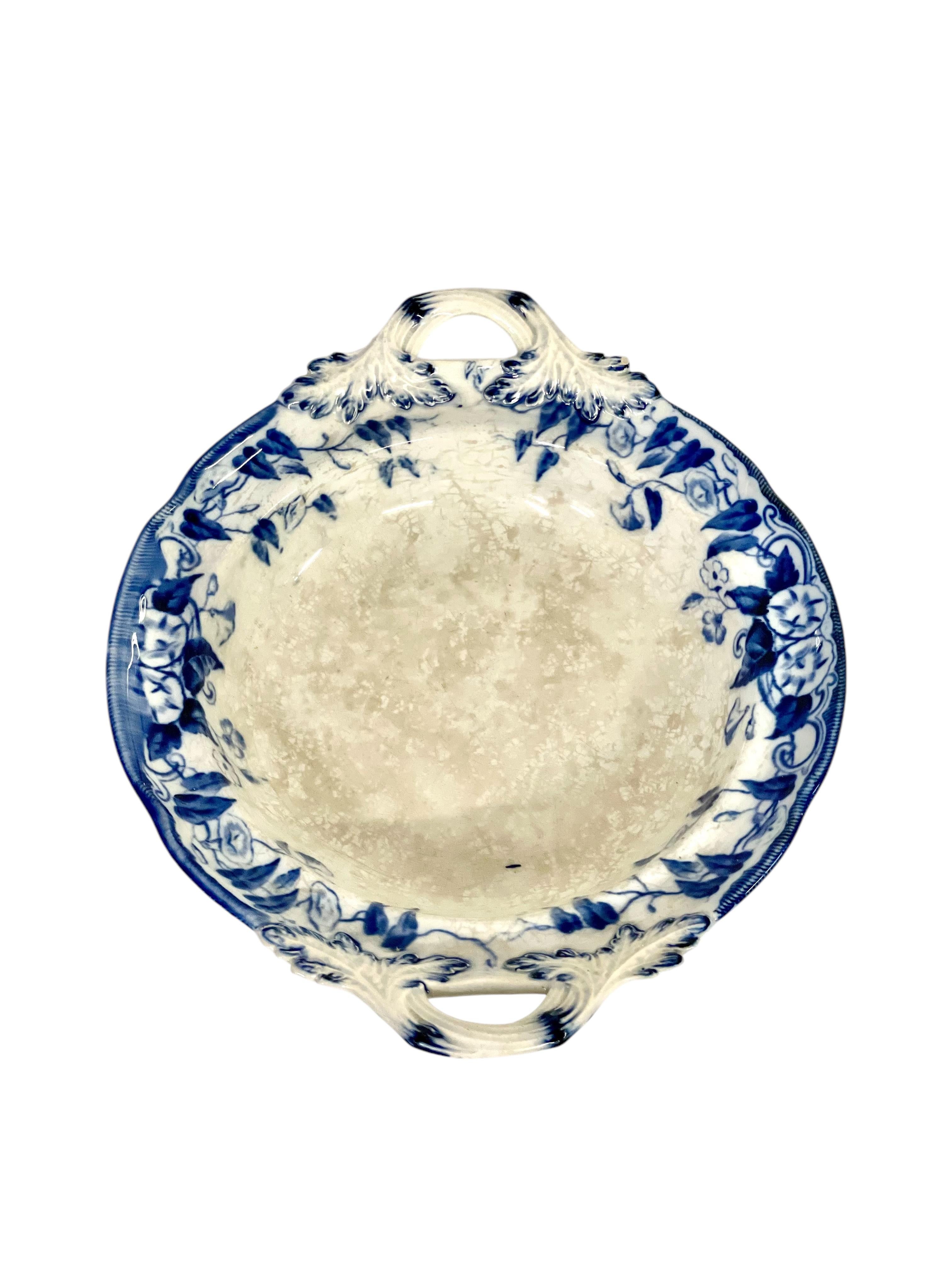 Pareja de compotiers de hierro blanco y azul del siglo XIX, de Creil et Montereau Francés en venta