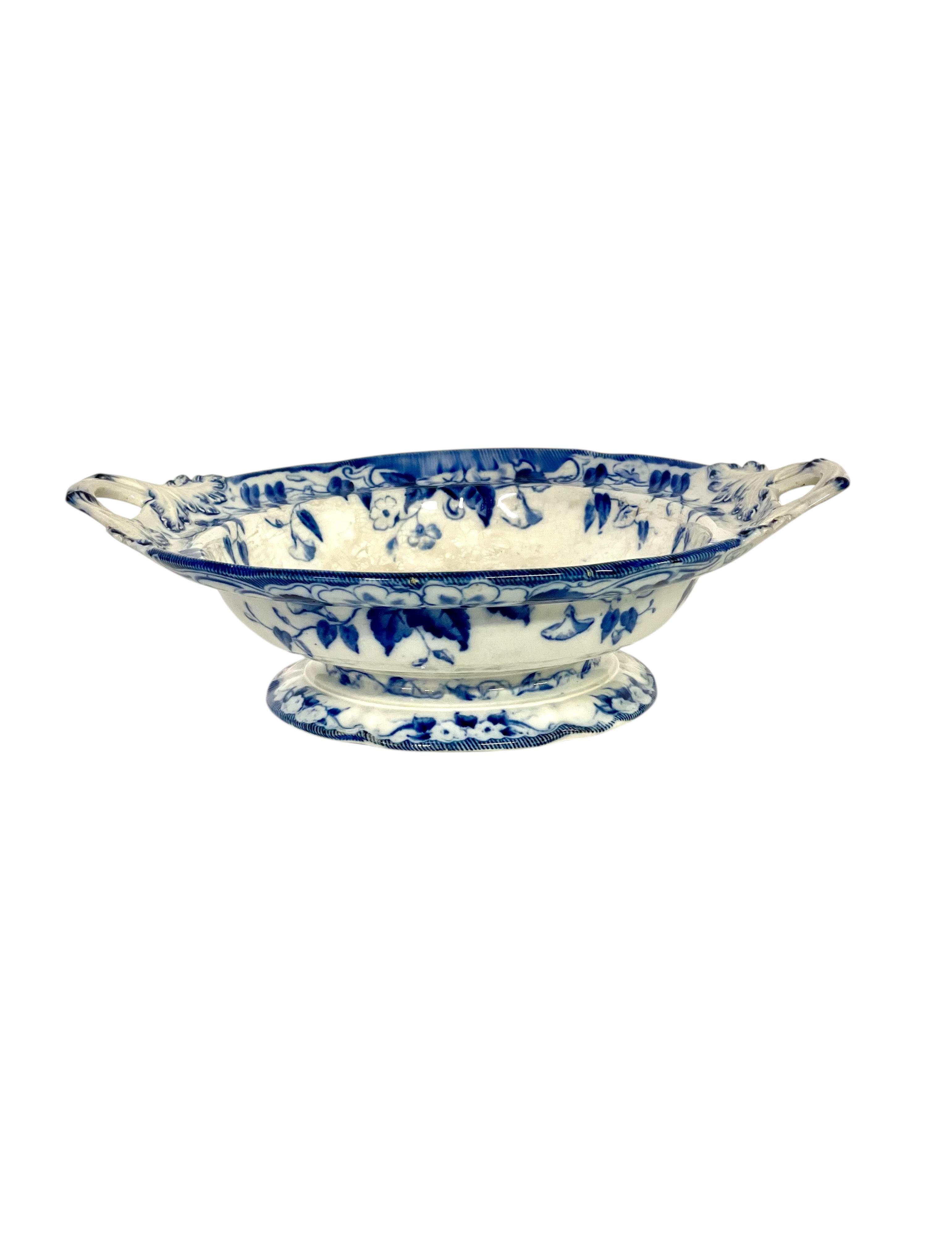 Pareja de compotiers de hierro blanco y azul del siglo XIX, de Creil et Montereau en venta 1