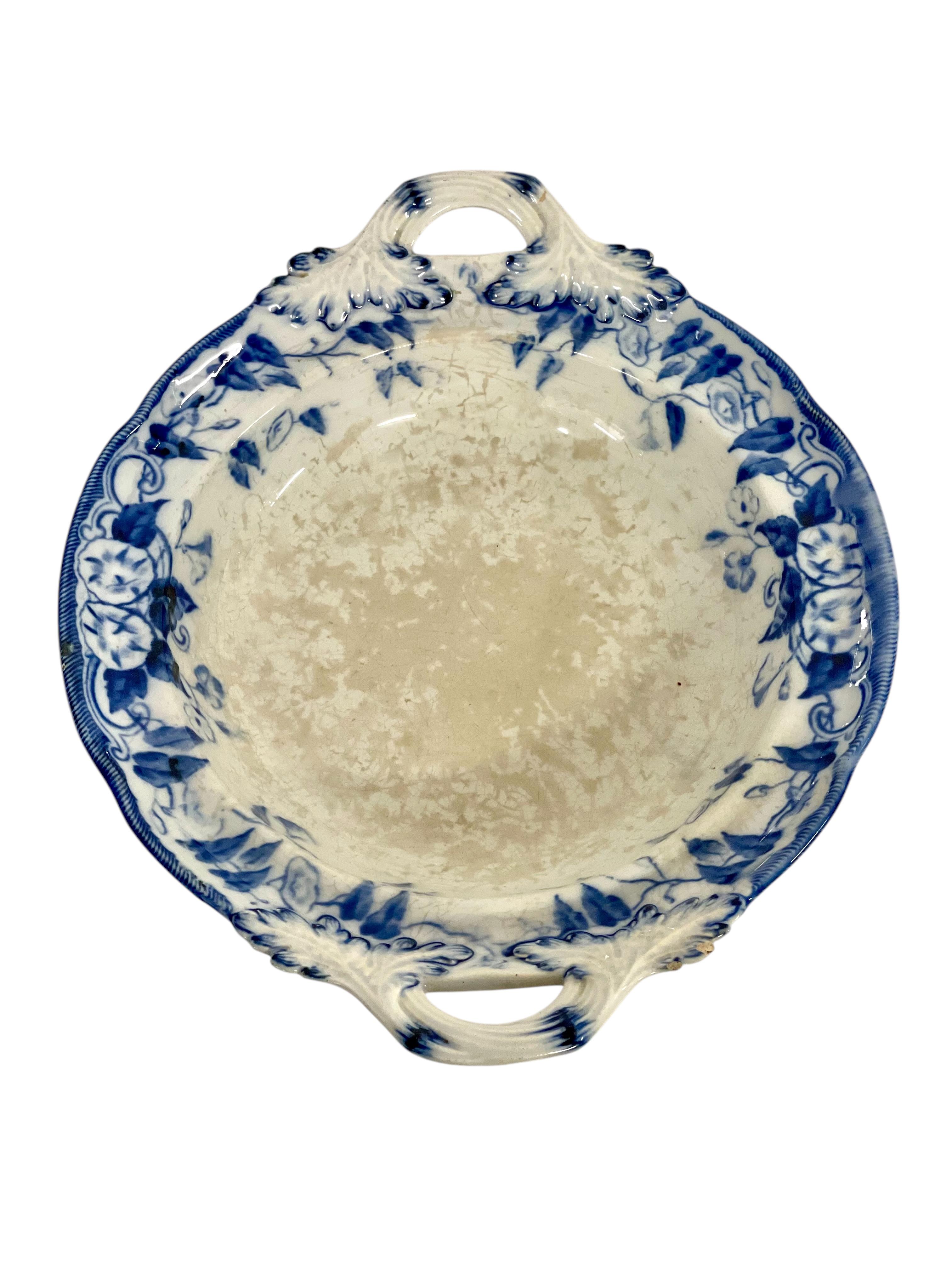 Pareja de compotiers de hierro blanco y azul del siglo XIX, de Creil et Montereau en venta 2