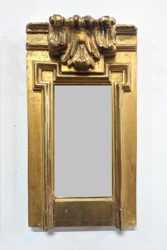 Pair of 19th Century Italian Baroque Giltwood Pier Column Mirrors