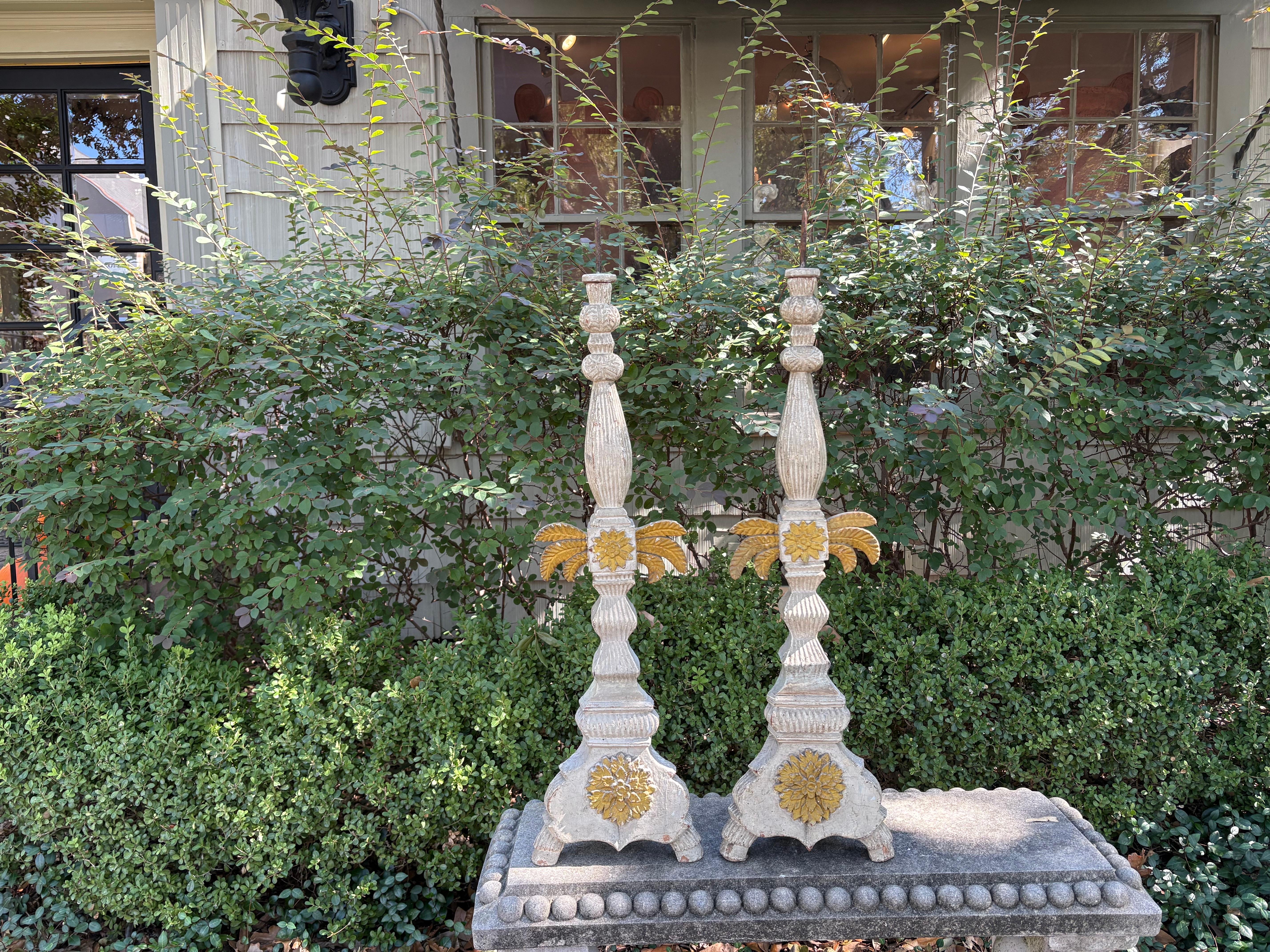 Pair Of 19th Century Italian Baroque Style Prickets For Sale 6