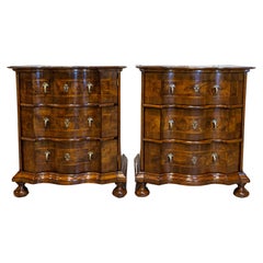 Pair of 19th Century Italian Baroque Walnut Commodes