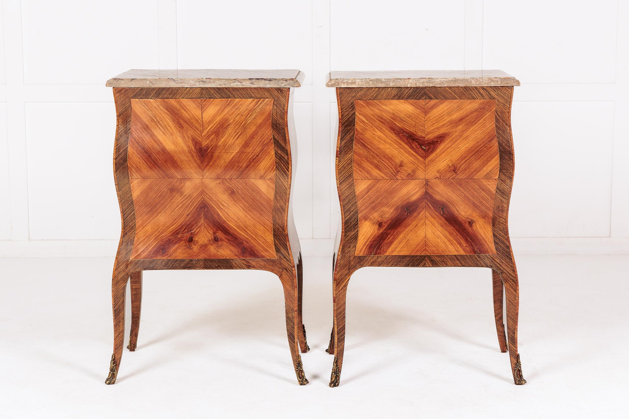 Pair of 19th Century Italian Bedside Cabinets with Marble Tops For Sale 4