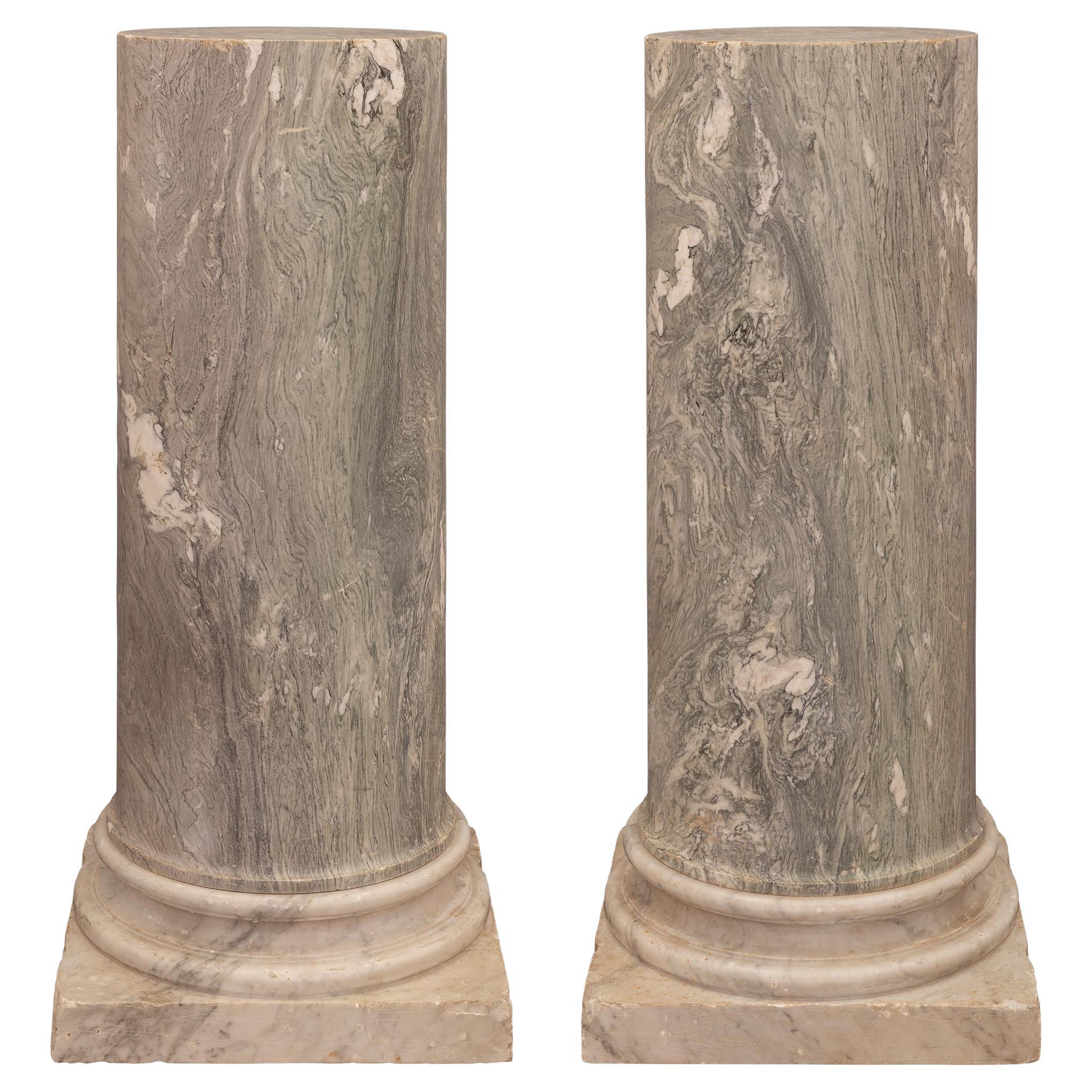 17cm Par Columnas Fermalibro Mármol Verde Italian Marble Column Book H 