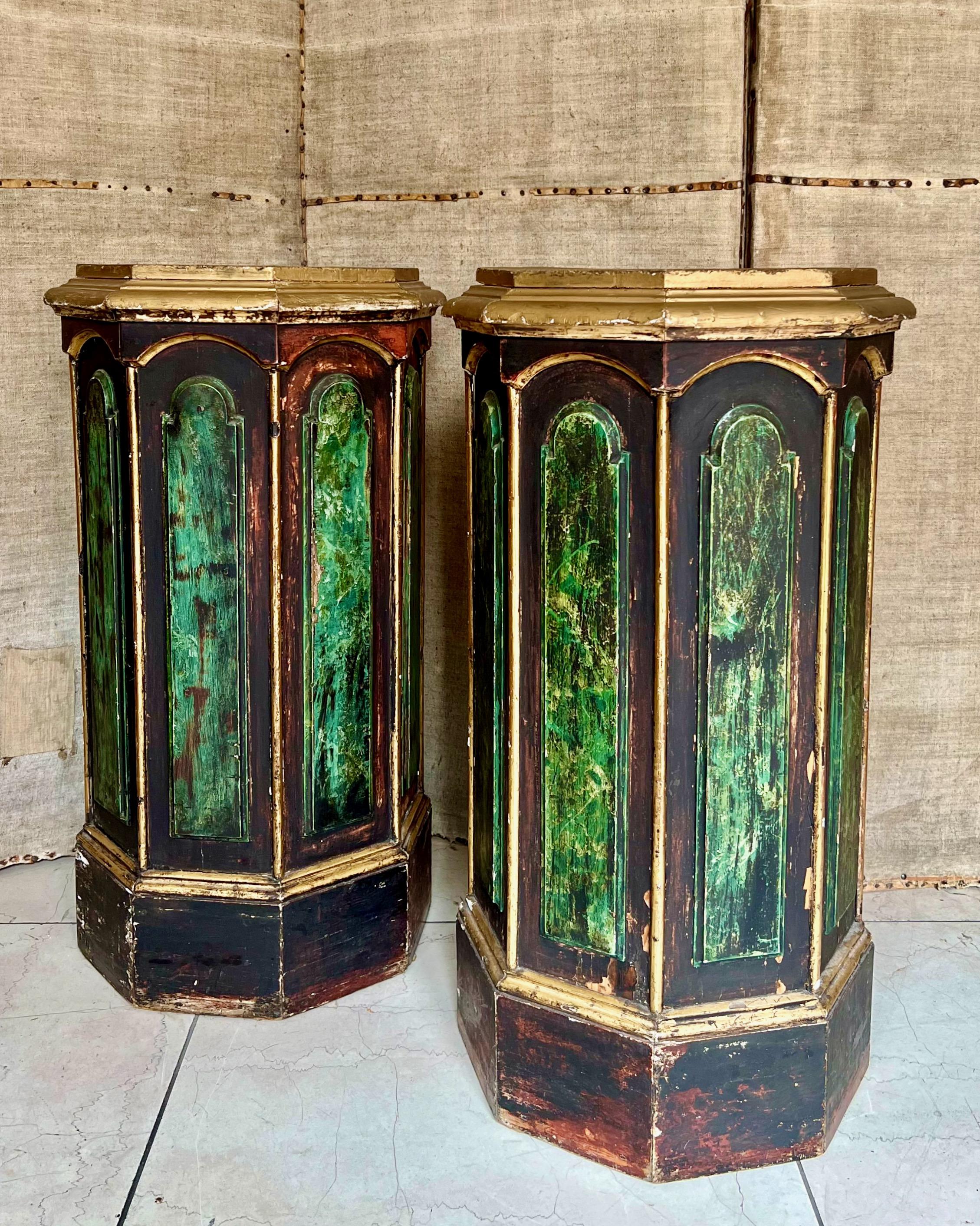 19th Century Pair of 19th century Italian Bust Stands/Pedestals For Sale