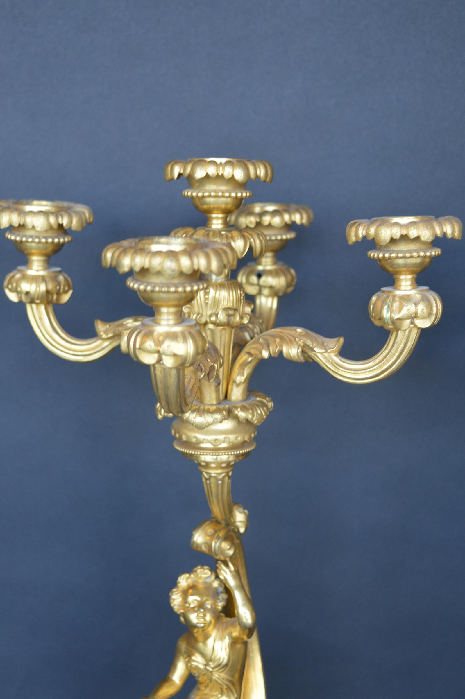 Pair of 19th Century Italian Candelabras For Sale 1