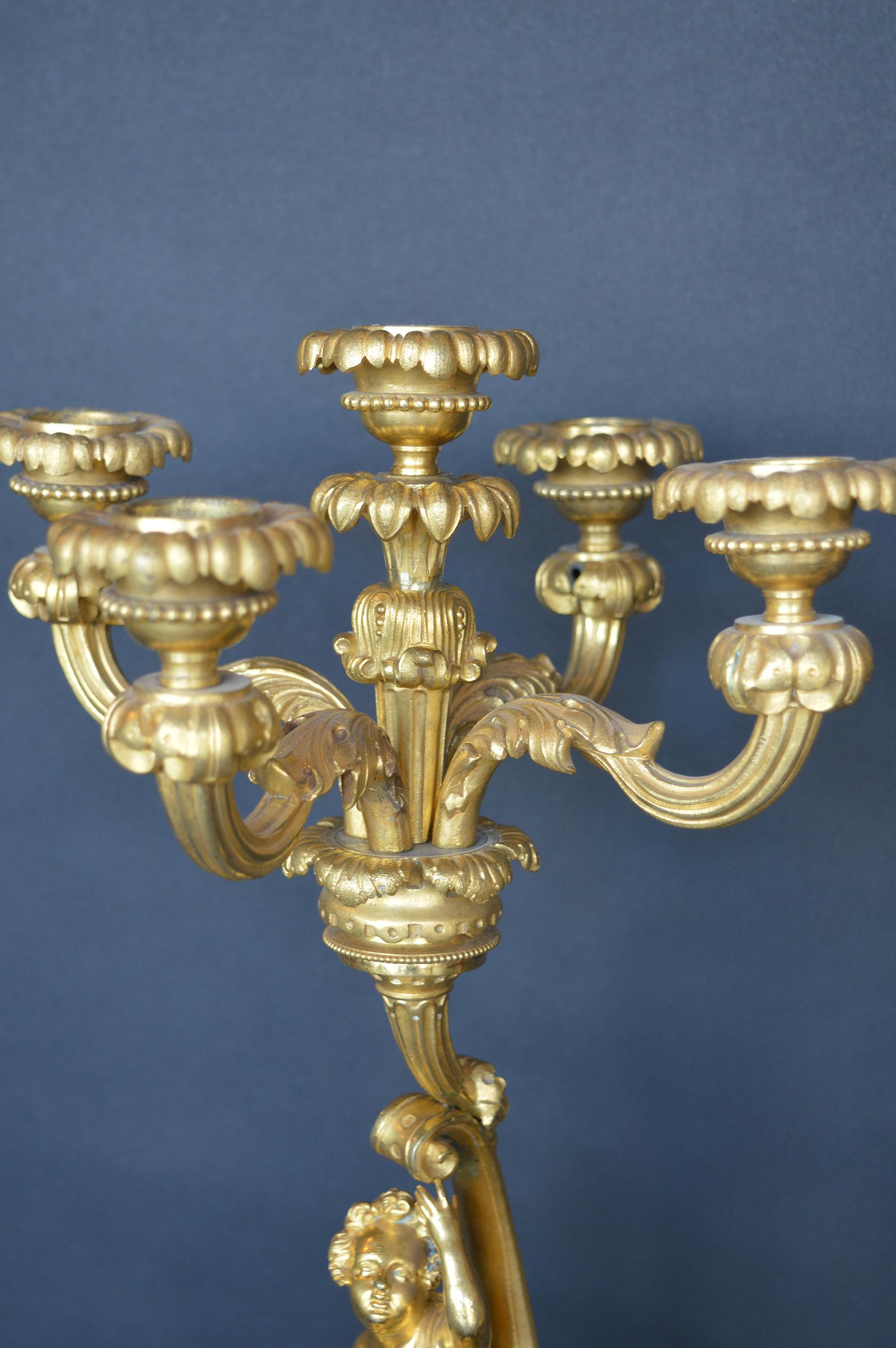 Pair of 19th Century Italian Candelabras For Sale 2