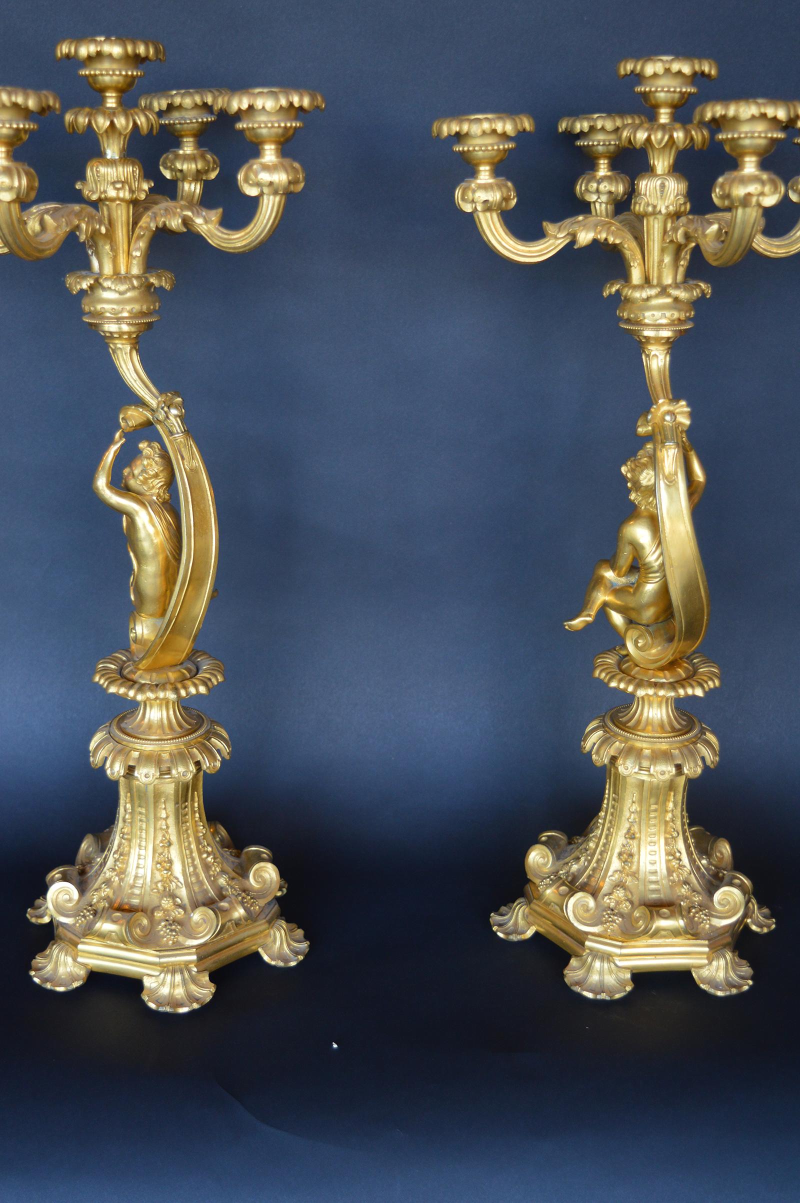 Pair of 19th Century Italian Candelabras For Sale 4