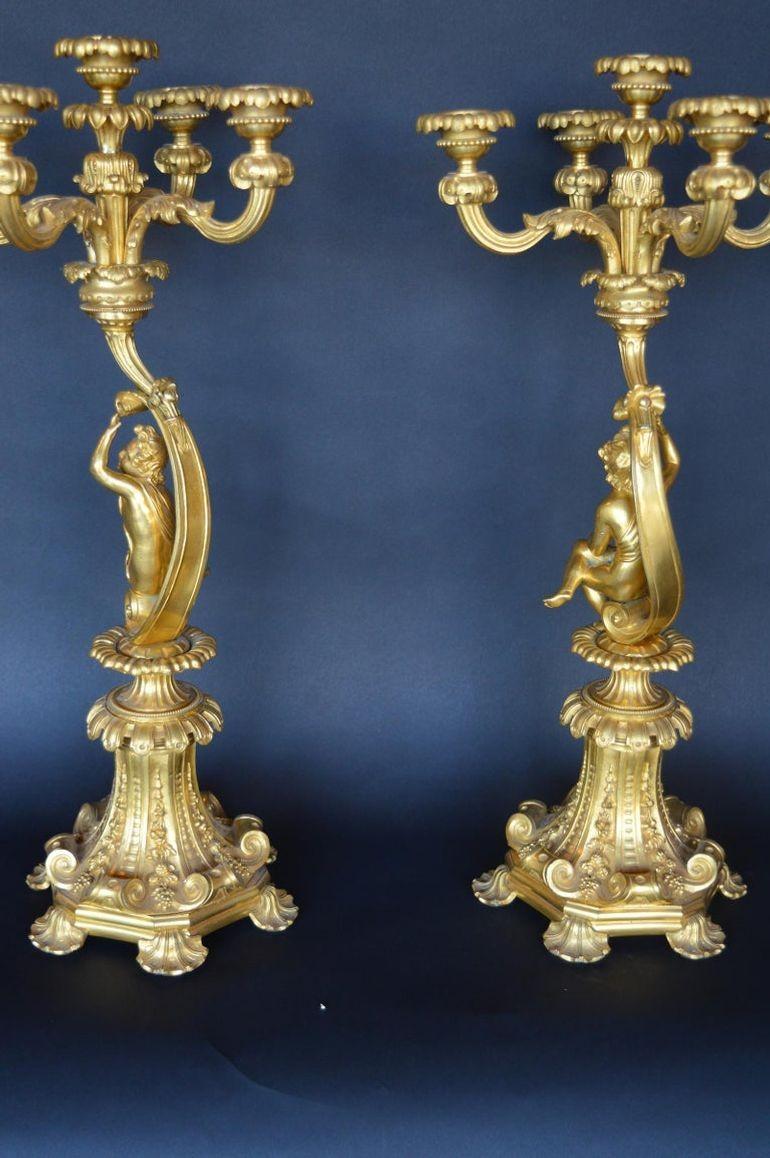 Pair of 19th Century Italian Candelabras For Sale 4