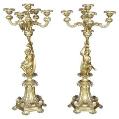Paire de candélabres italiens du 19e siècle