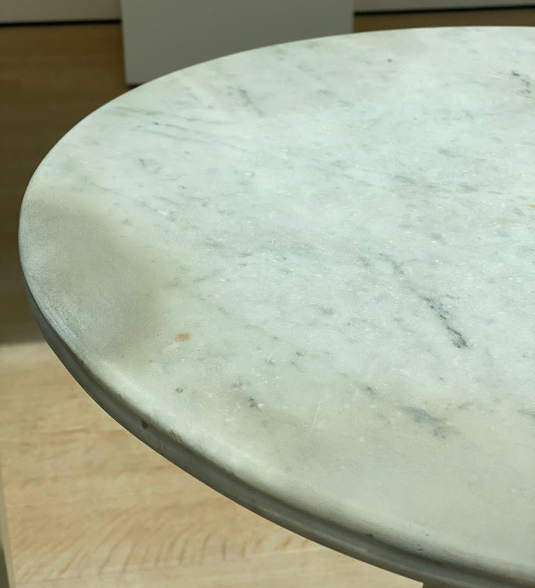 Pair of 19th Century Italian Carrara Marble Garden Tables For Sale 11