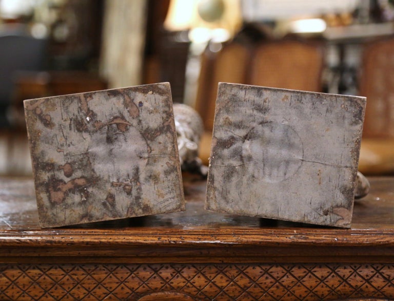Pair of 19th Century Italian Carved and Grey Painted Figure ...