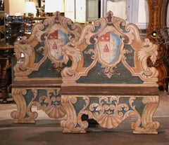 Pair of 19th Century Italian Carved and Hand-Painted Cassapanca Benches