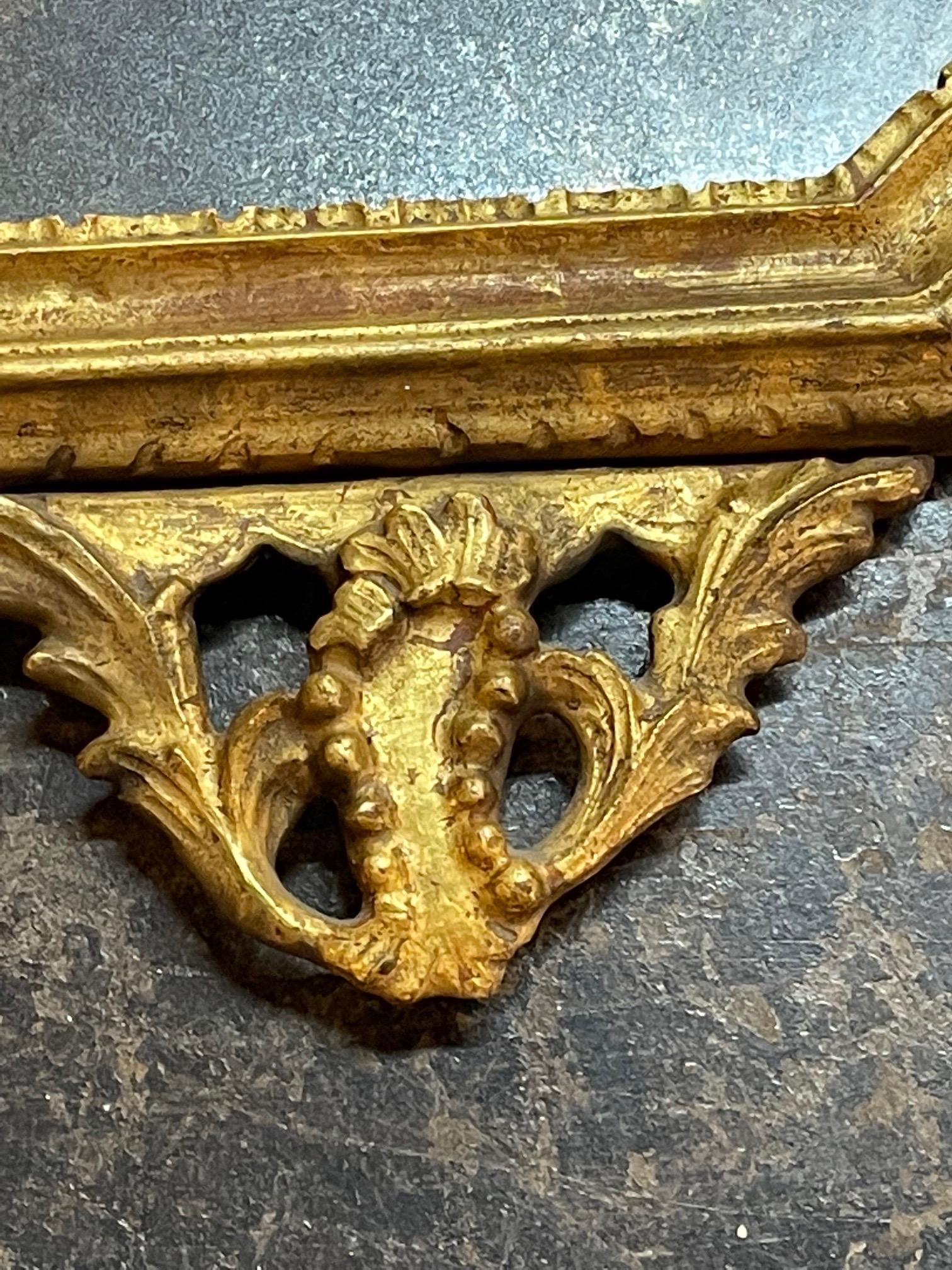 Pair of 19th Century Italian Carved and Painted Giltwood Mirrors 3