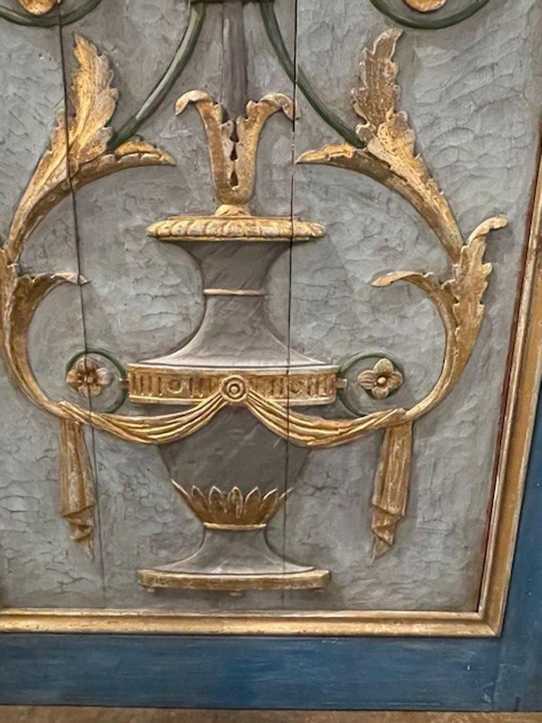 Pair of 19th Century Italian Carved and Painted Panels For Sale at 1stDibs