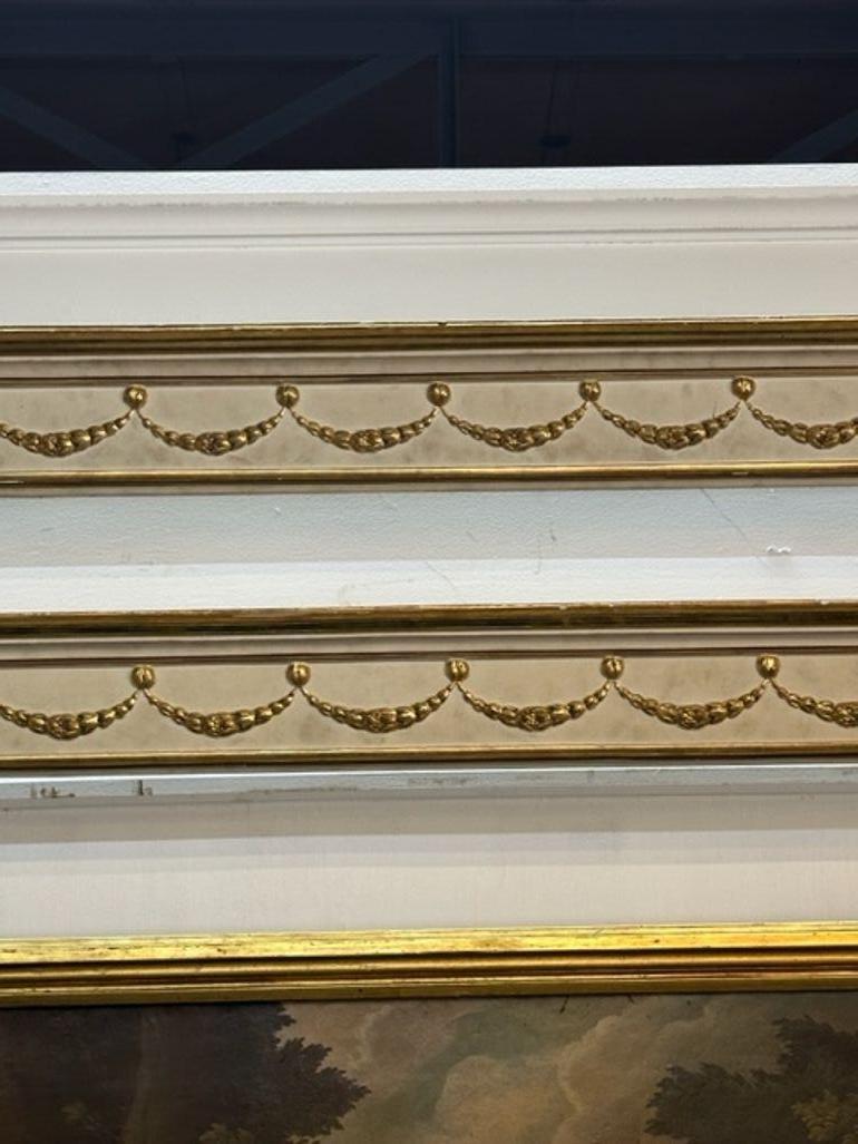 Wood Pair of 19th Century Italian Carved and Parcel Gilt Window Valences For Sale