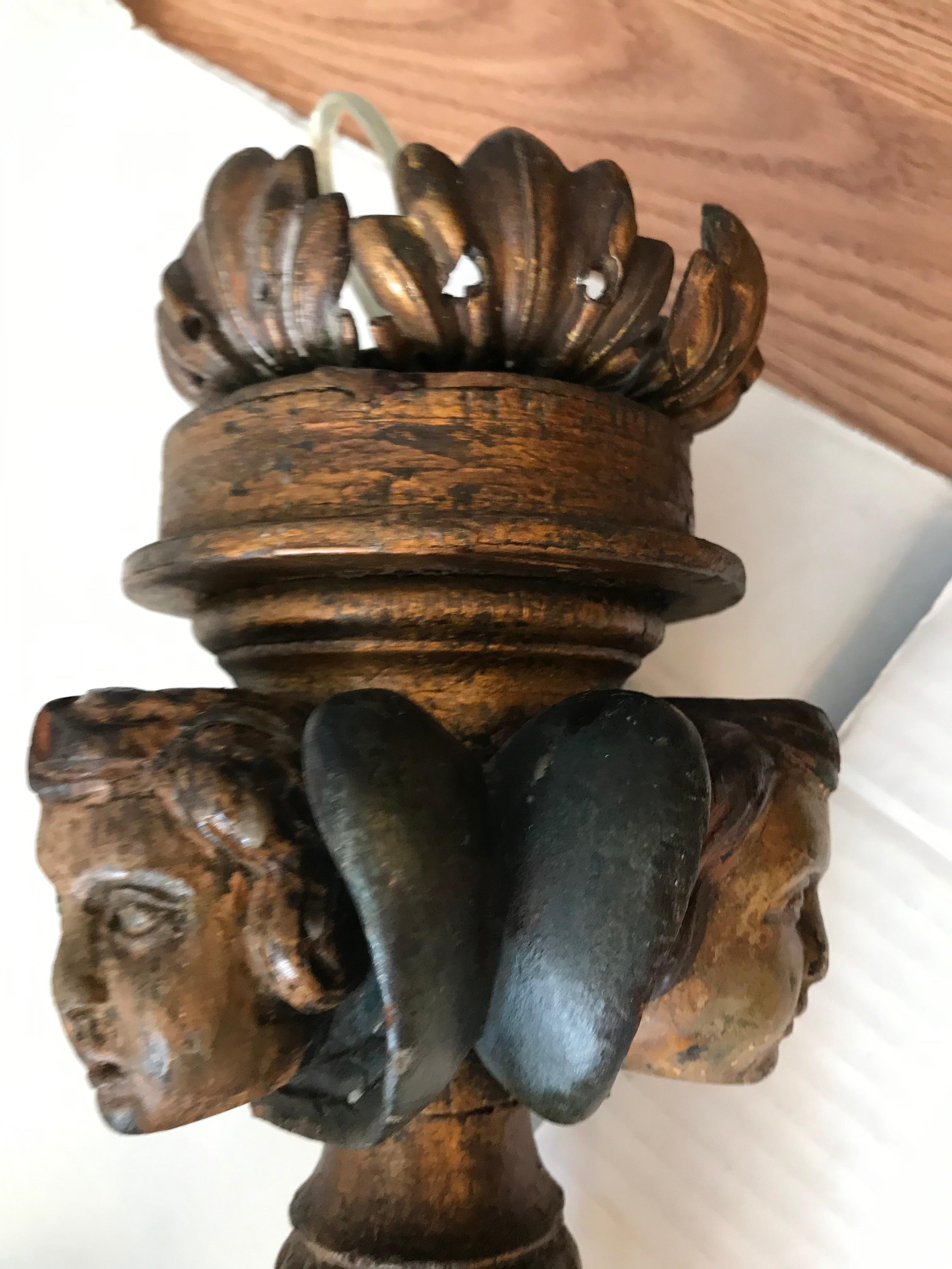 Pair of 19TH Century Italian Carved Figural Sconces 9