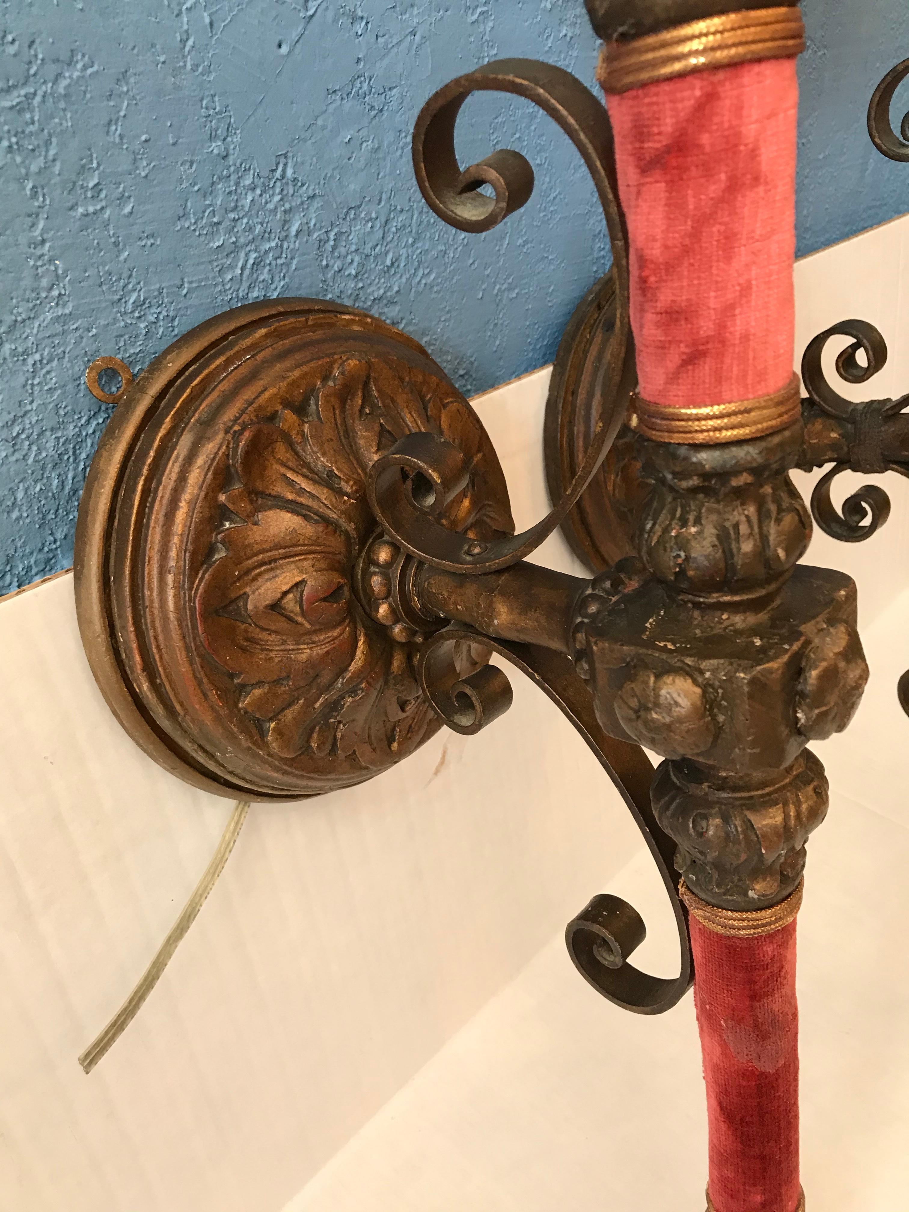 Pair of 19TH Century Italian Carved Figural Sconces 2