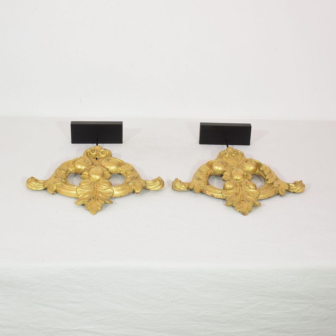 Pair of 19th Century Italian Carved Giltwood Ornaments 11