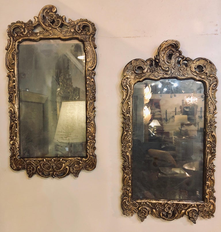Pair Of 19th Century Italian Carved Mirror Frames For Sale at 1stDibs