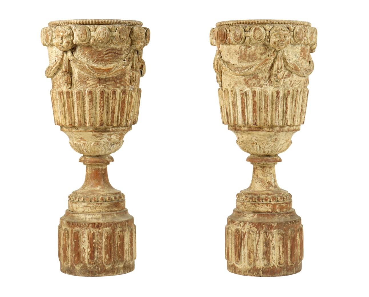 Pair of 19th Century Italian Carved Pedestals In Good Condition For Sale In Bradenton, FL