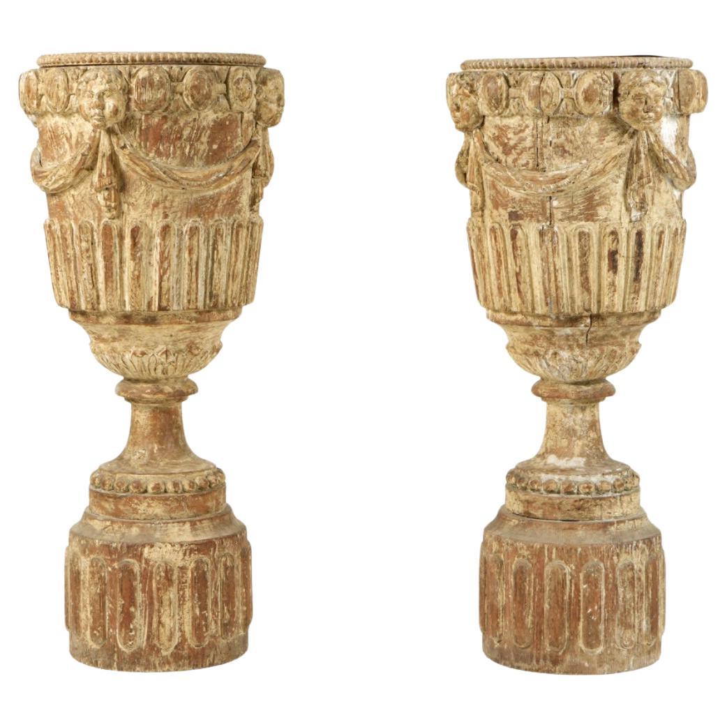 Pair of 19th Century Italian Carved Pedestals For Sale