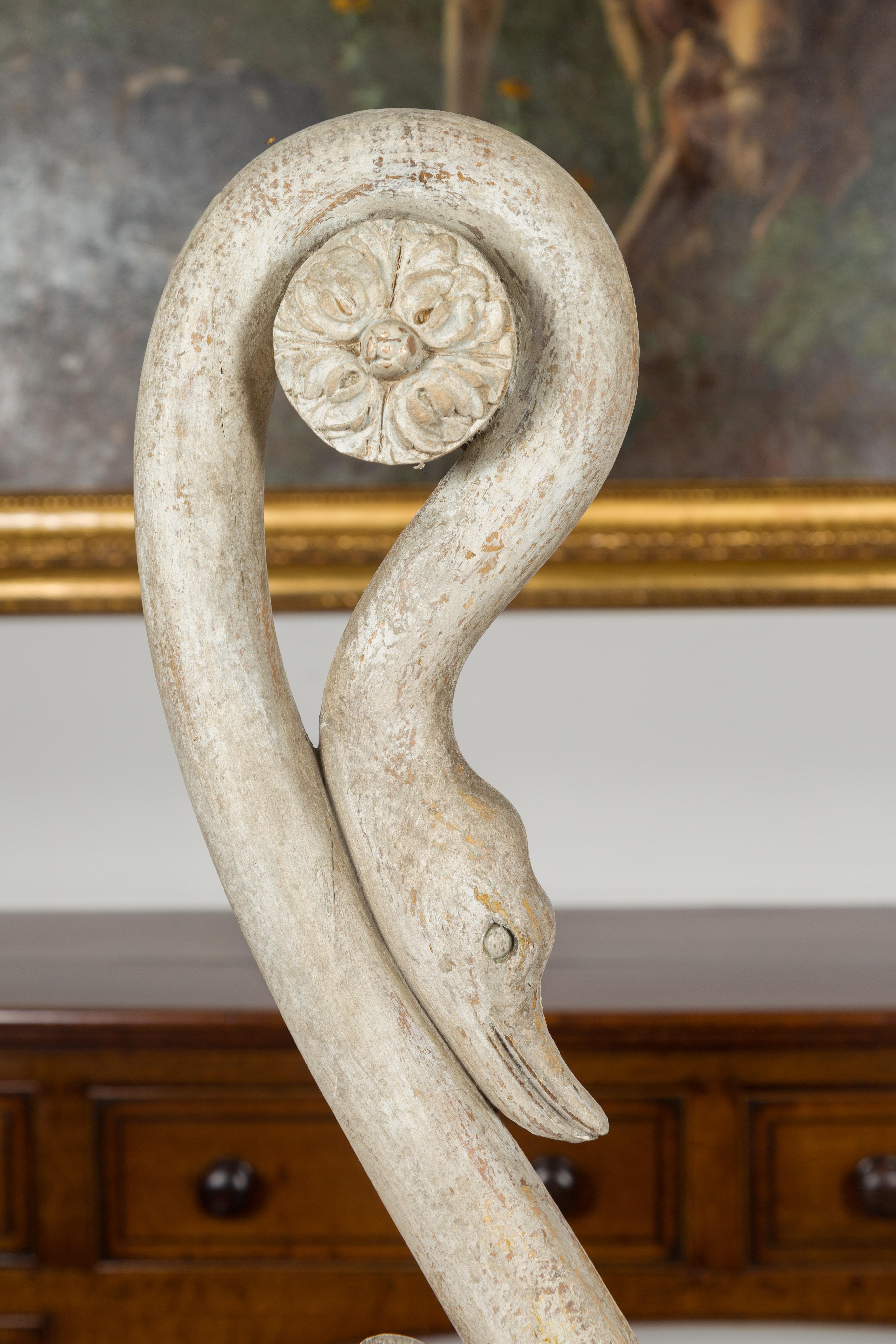 Pair of 19th Century Italian Carved Swan Fragments Mounted on Custom Lucite For Sale 1