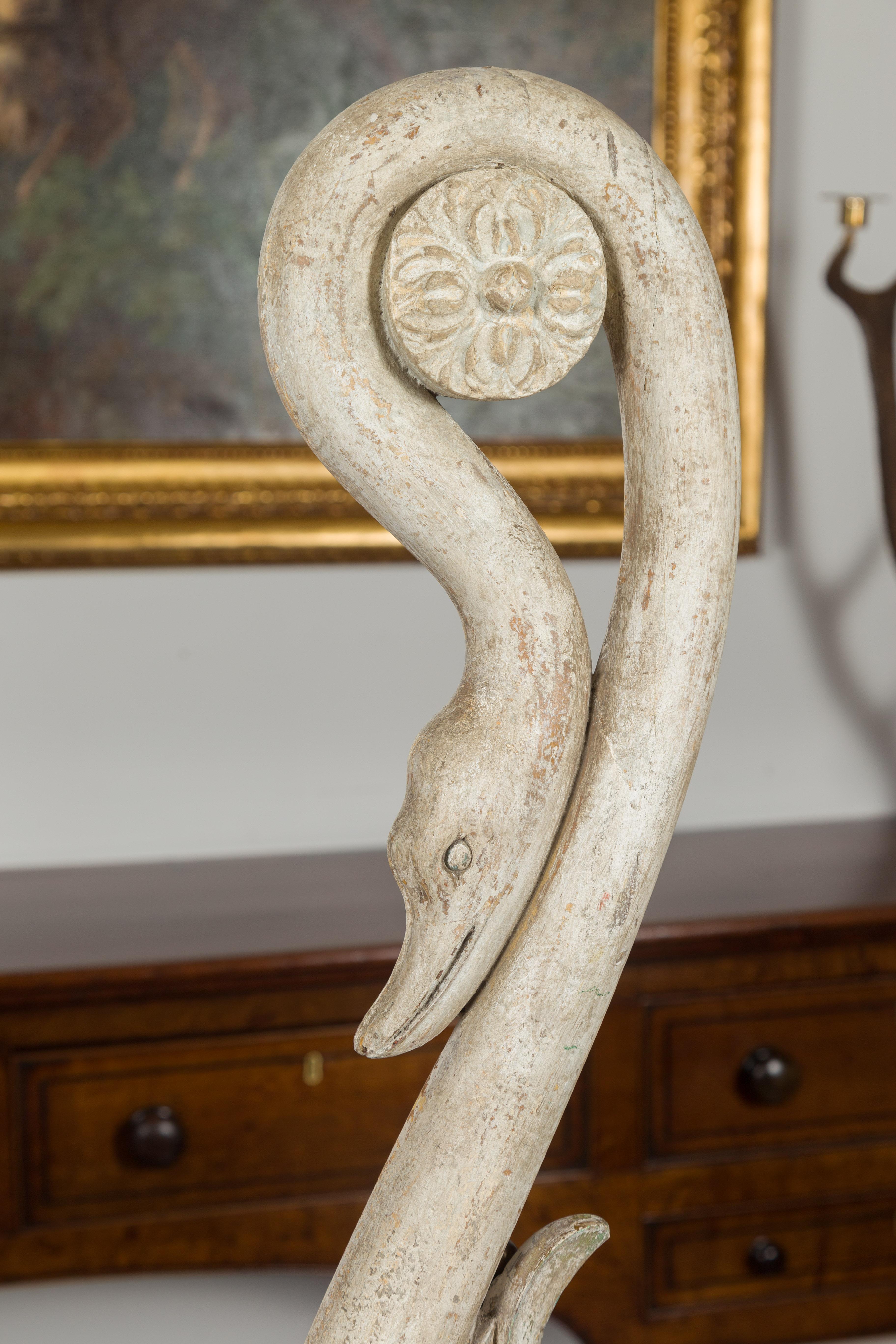 Pair of 19th Century Italian Carved Swan Fragments Mounted on Custom Lucite For Sale 2
