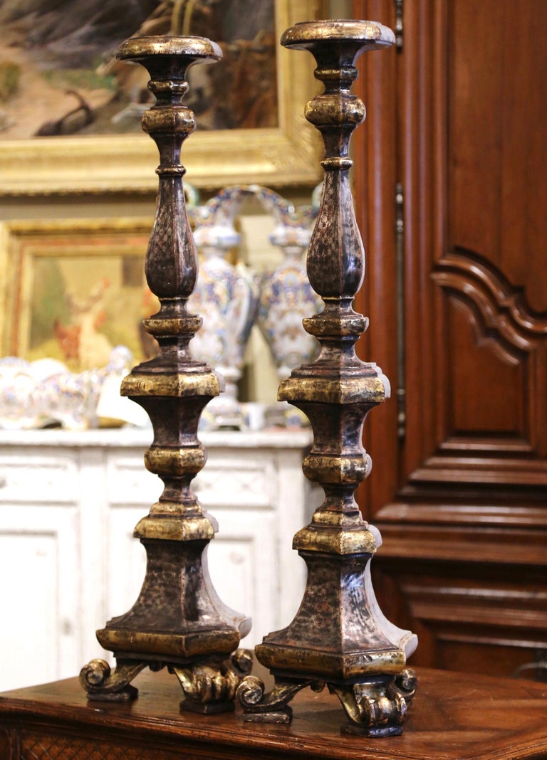 Pair of 19th Century Italian Carved Two-Tone Giltwood Cathedral ...
